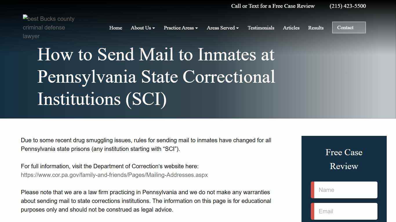 How to Send Mail to Inmates at Pennsylvania State Prisons